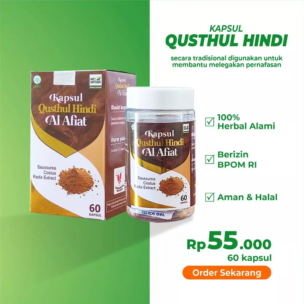 Qusthul Hindi Al Afiat 60 Kapsul Membantu Melegakan Pernafasan - Gambar 4