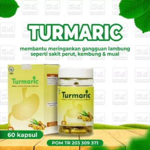 Turmaric Alafiat 60kapsul – Kapsul Herbal Kunyit untuk Asam Lambung & Anti Radang