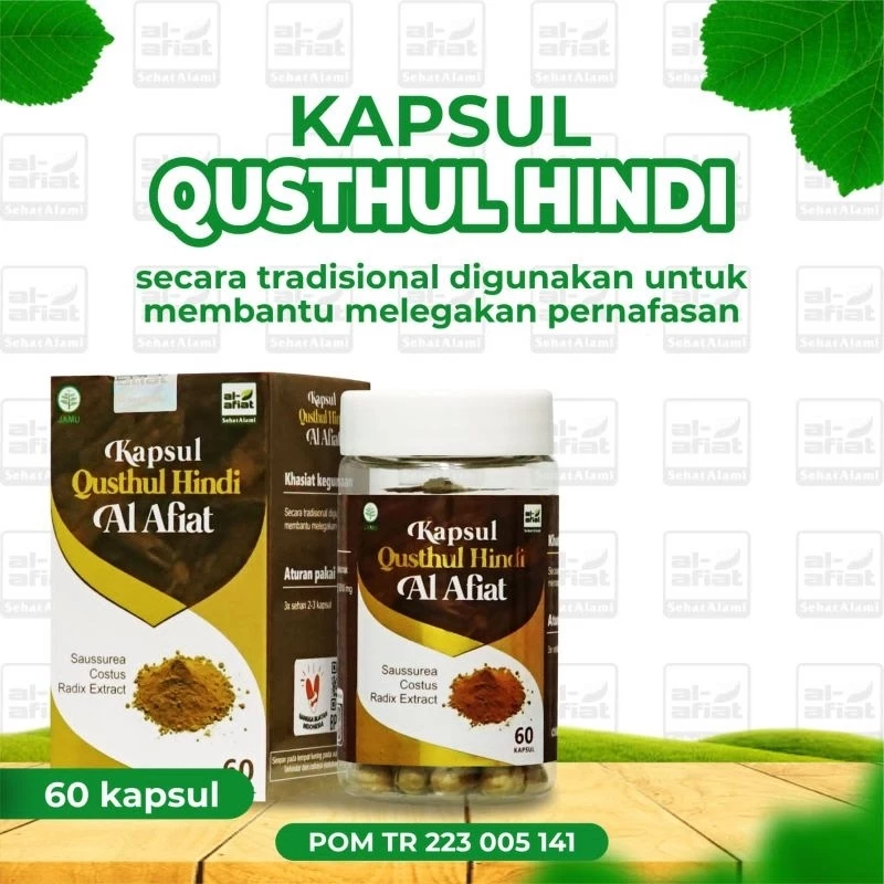 Qusthul Hindi Al Afiat 60 Kapsul Membantu Melegakan Pernafasan