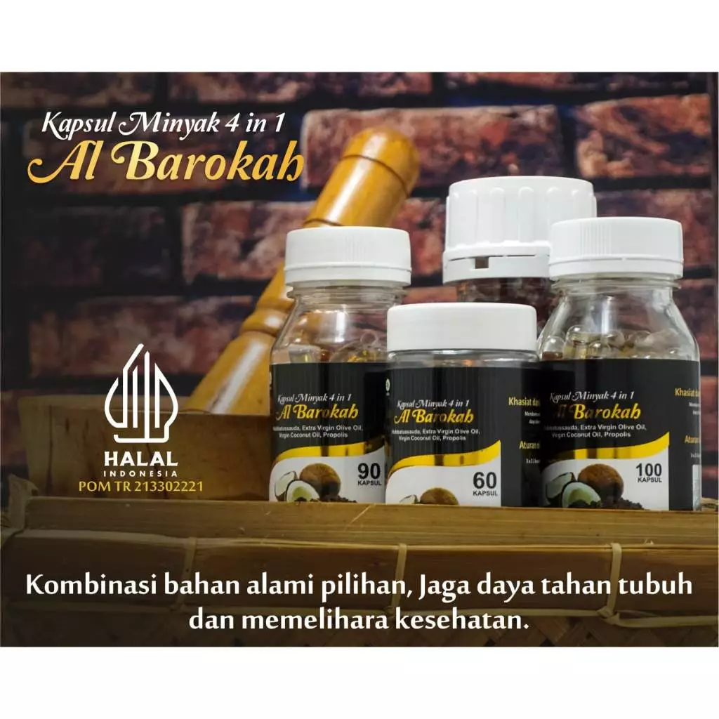 Minyak Al Barokah Kapsul Alafiat – Herbal 4 in 1: Habbatussauda, VCO, Zaitun, Propolis - Gambar 3