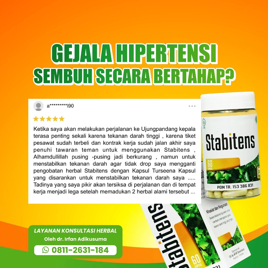 Stabitens Alafiat – Herbal Penurun Tekanan Darah Tinggi & Hipertensi Alami 60 Kapsul - Gambar 5