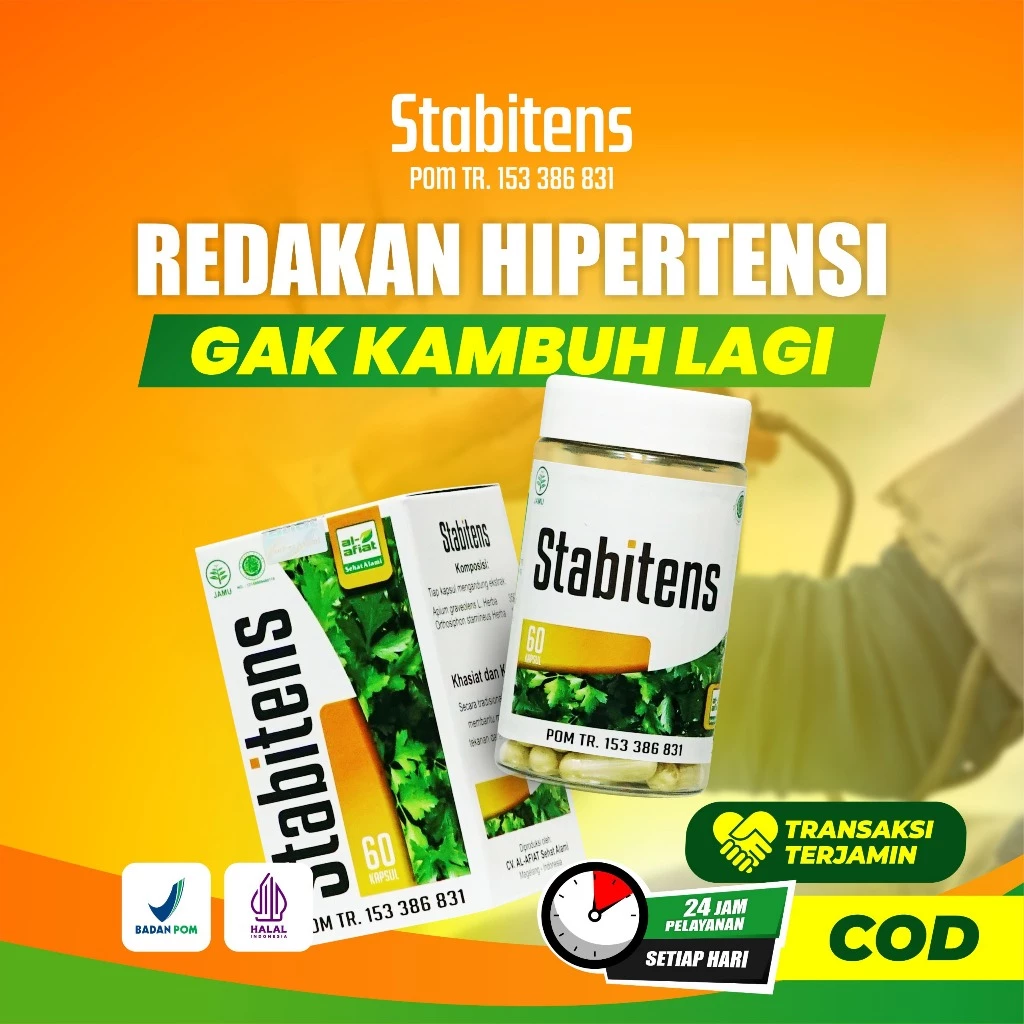 Stabitens Alafiat – Herbal Penurun Tekanan Darah Tinggi & Hipertensi Alami 60 Kapsul